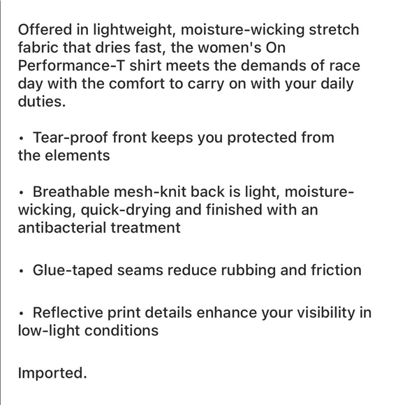 NWT - ON Running - women’s performance T shirt size Large (mulberry & black) - Picture 6 of 6